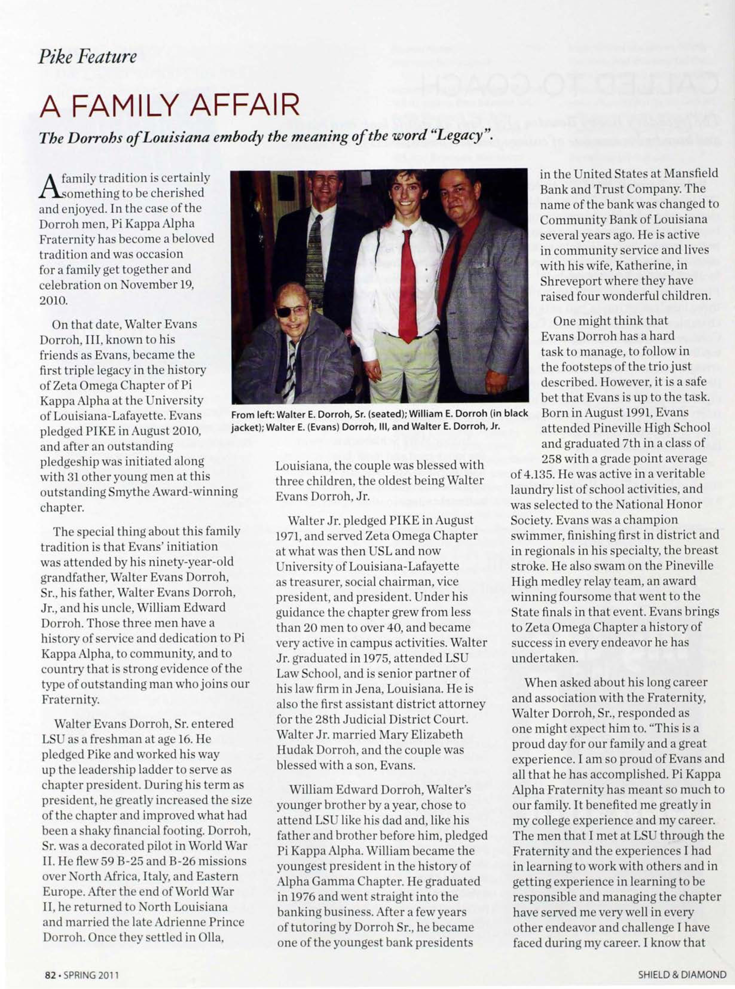 Pike Feature: a Family Affair, Spring 2011